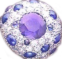 Suzanne Belperron Vintage Platinum, Sapphire and Diamond Ring