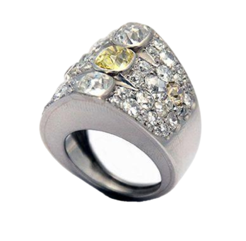 Suzanne Belperron Platinum and Diamond Ring