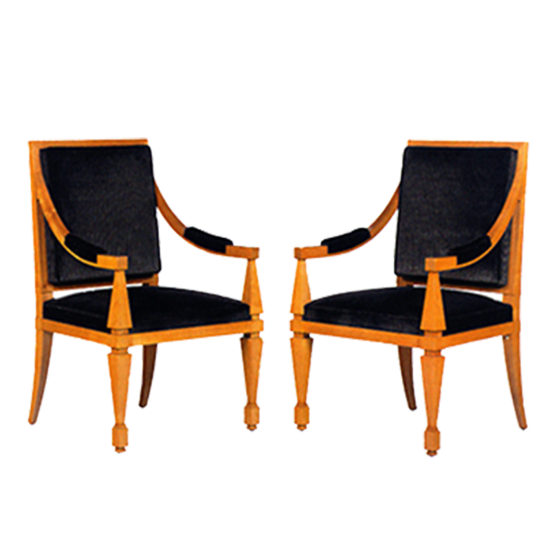 Andre Arbus French Pair of 1940s Arm Chairs