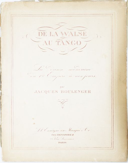 De la Valse au Tango: la Danse Mondaine du 1ier Empire à nos Jours