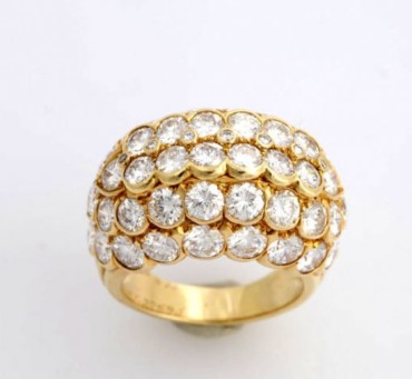 Van Cleef and Arpels Vintage 18k Gold and Diamond Ring - Primavera Gallery