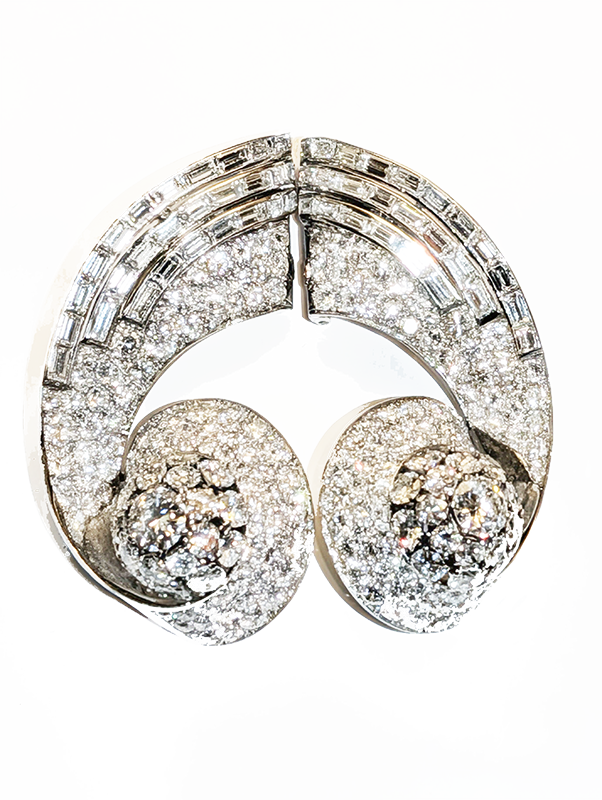 Art Deco French Diamond Clips c 1930's - Image 2