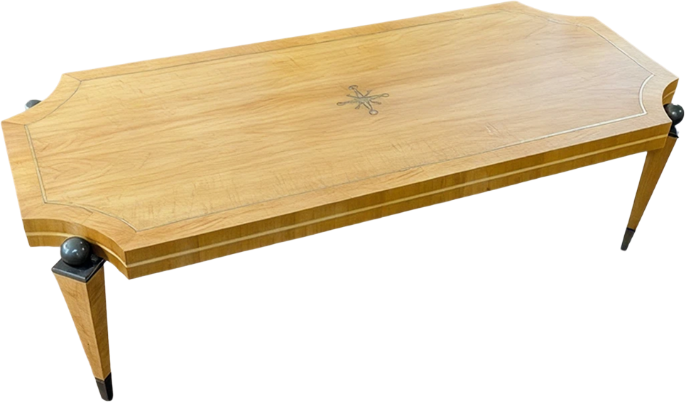 Andre Arbus Maple and Bronze Coffee Table - Image 2