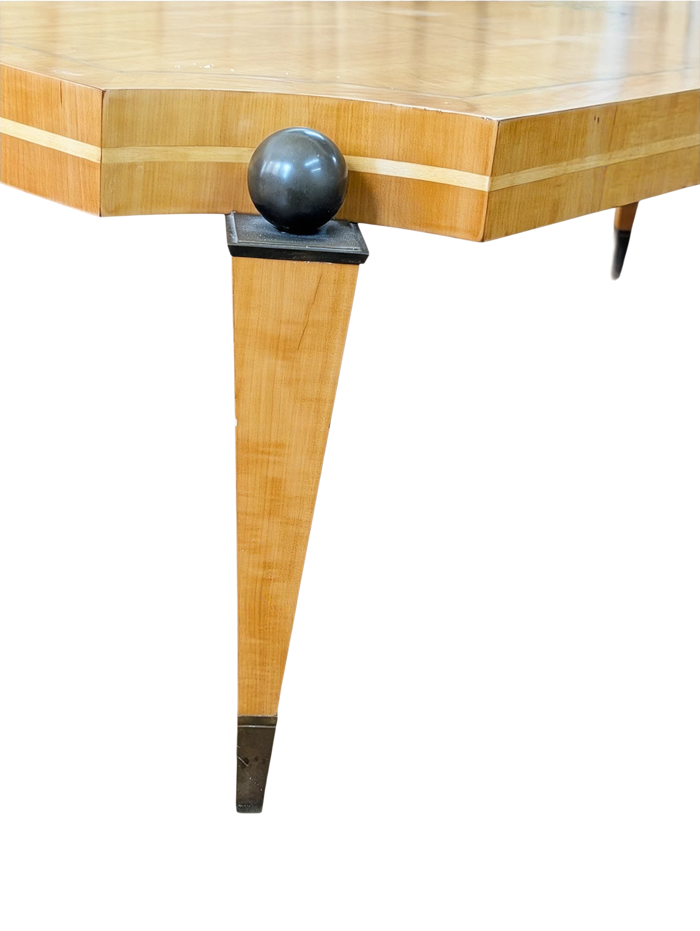 Andre Arbus Maple and Bronze Coffee Table - Image 3