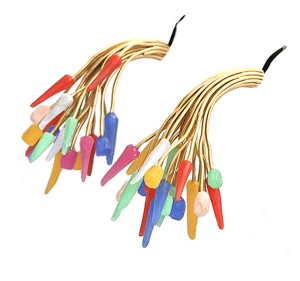 Acrylic and 18k Gold Fireworks Earrings by Koppler-Kern