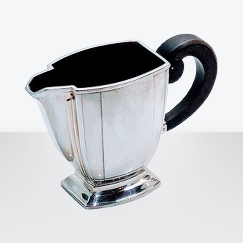 French Art Deco Silver Coffee and Tea Set By Ravinet D'Enfert c 1930 - Image 6
