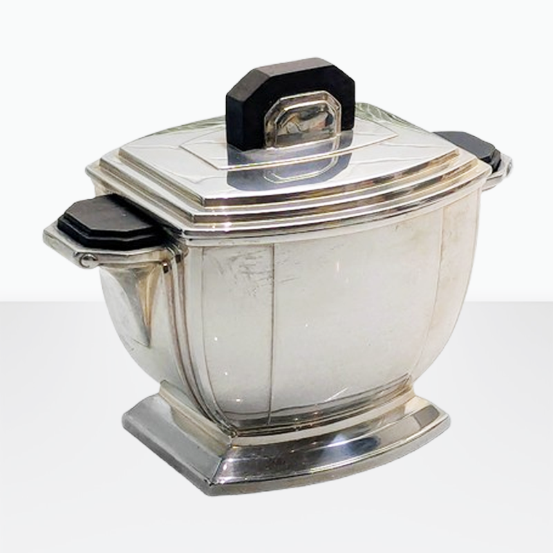 French Art Deco Silver Coffee and Tea Set By Ravinet D'Enfert c 1930 - Image 5